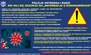 Policja ostrzega i radzi. Nie daj się oszukać na „informacje o koronawirusie”