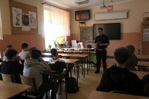 Zajęcia teoretyczne w klasie mundurowej