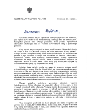 List Komendanta Głównego Policji do policjantek i policjantów w związku z ostatnimi wydarzeniami